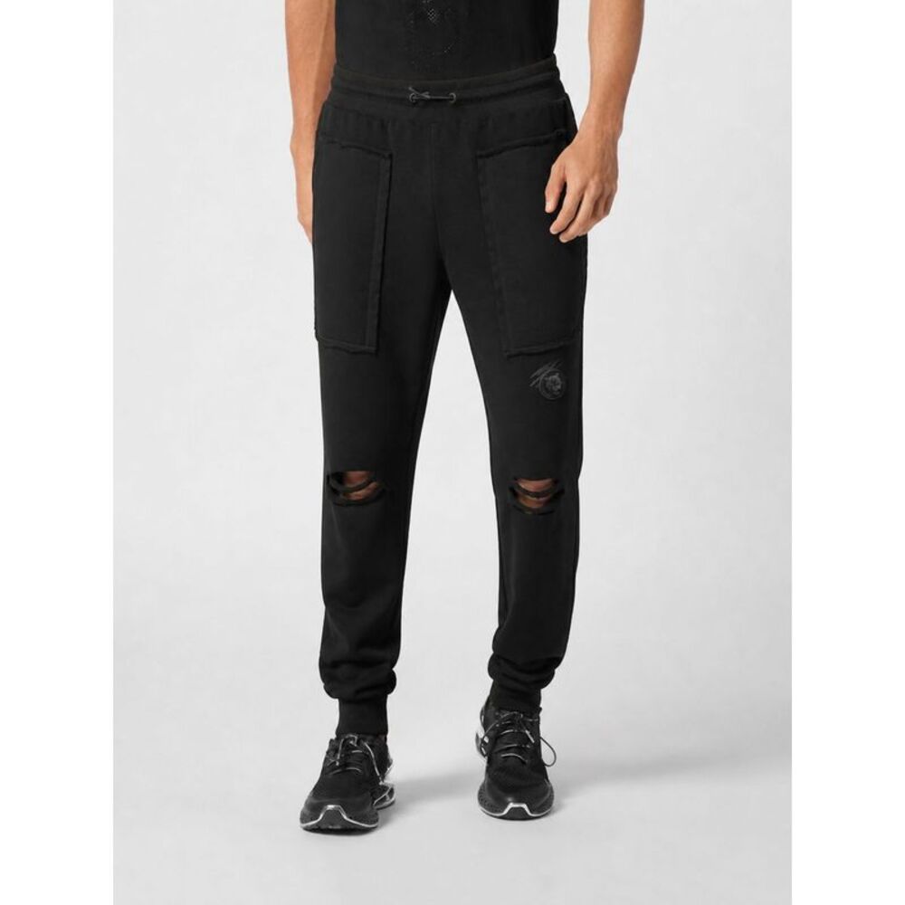 Plein Sport Men Plein Sport Cotton Blend Jogging Trousers With Drawstring Waist